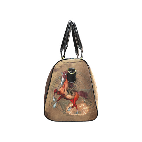 Wonderful horse with skull, red colors New Waterproof Travel Bag/Large (Model 1639)