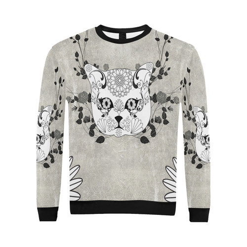 Wonderful sugar cat skull All Over Print Crewneck Sweatshirt for Men/Large (Model H18)