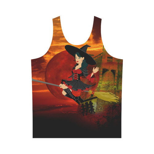 Witch and Red Moon All Over Print Tank Top for Men (Model T43)