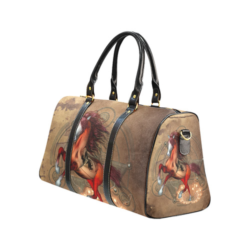 Wonderful horse with skull, red colors New Waterproof Travel Bag/Large (Model 1639)