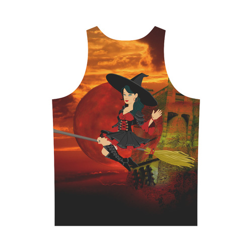 Witch and Red Moon All Over Print Tank Top for Men (Model T43)