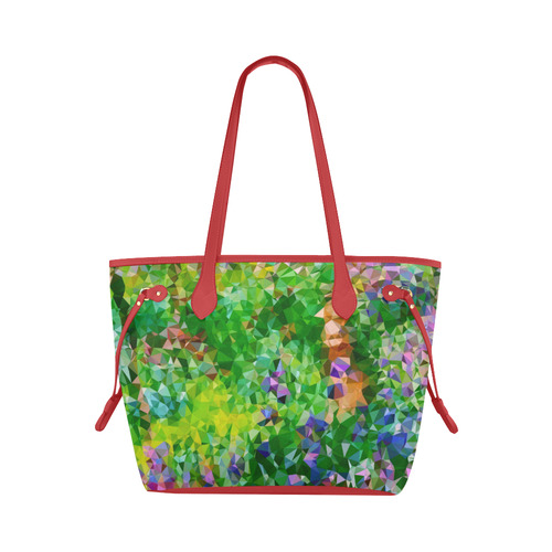 Geometric Triangles Floral Garden after Monet Clover Canvas Tote Bag (Model 1661)