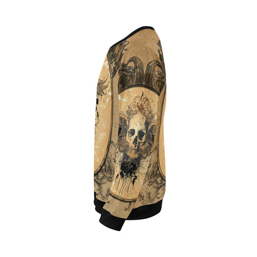 Awesome skull with wings and grunge All Over Print Crewneck Sweatshirt for Men/Large (Model H18)