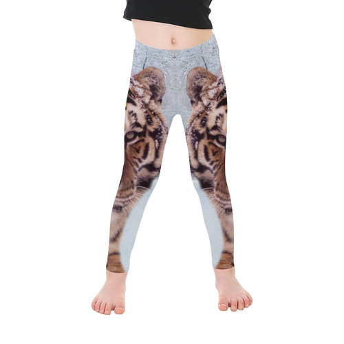 Tiger and Snow Kid's Ankle Length Leggings (Model L06)