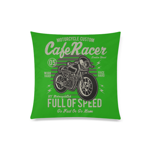 Cafe Racer Green Custom Zippered Pillow Case 20"x20"(Twin Sides)