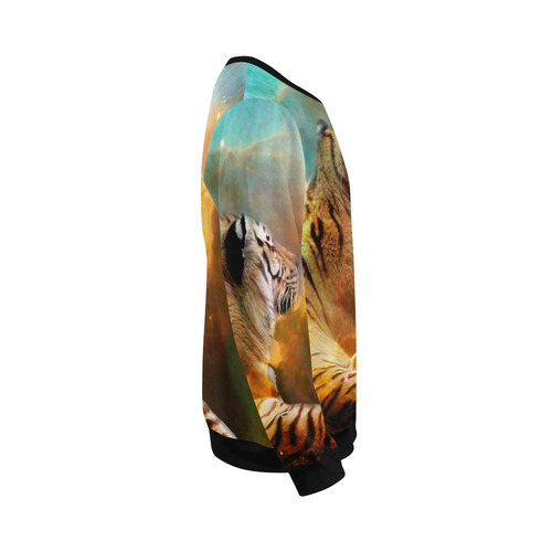 Tiger and Nebula All Over Print Crewneck Sweatshirt for Men (Model H18)