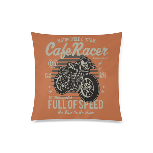 Cafe Racer Sienna Brown Custom Zippered Pillow Case 20"x20"(Twin Sides)