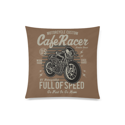 Cafe Racer Brown Custom Zippered Pillow Case 20"x20"(Twin Sides)