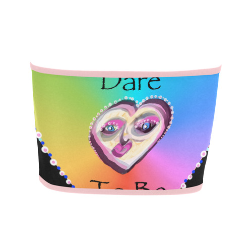 Dare to Be Rainbow Heart-light pink Bandeau Top