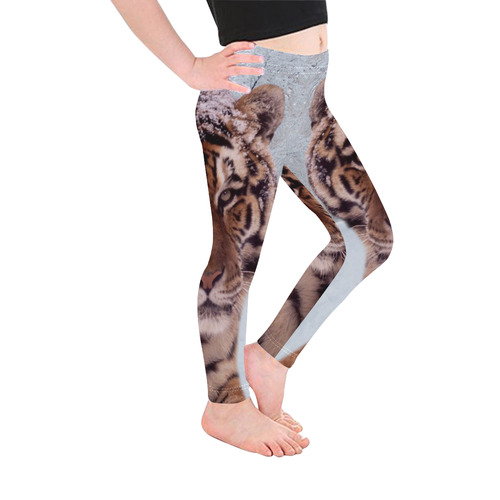 Tiger and Snow Kid's Ankle Length Leggings (Model L06)