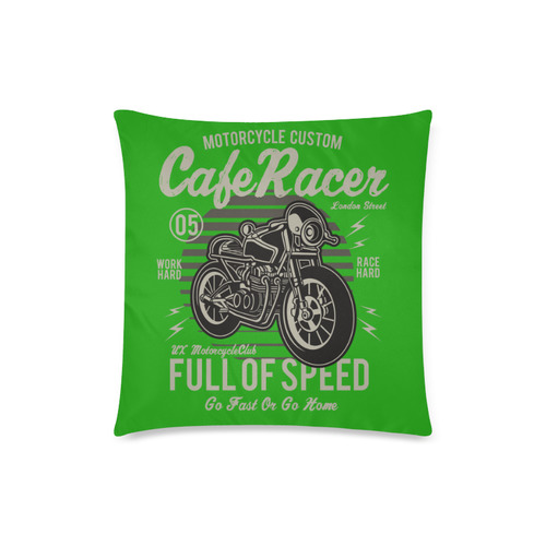Cafe Racer Green Custom Zippered Pillow Case 18"x18"(Twin Sides)