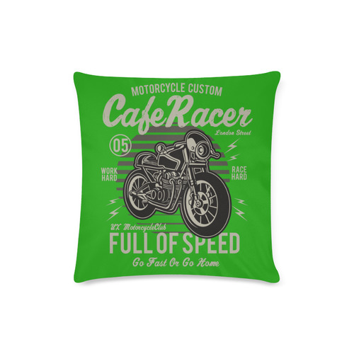 Cafe Racer Green Custom Zippered Pillow Case 16"x16"(Twin Sides)