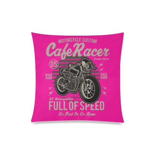 Cafe Racer Pink Custom Zippered Pillow Case 20"x20"(Twin Sides)