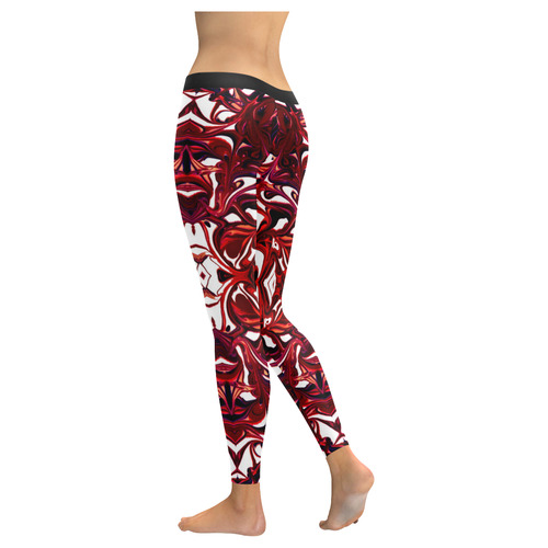 "Blood Webb" Women's Low Rise Leggings (Invisible Stitch) (Model L05)