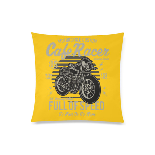 Cafe Racer Yellow Custom Zippered Pillow Case 20"x20"(Twin Sides)