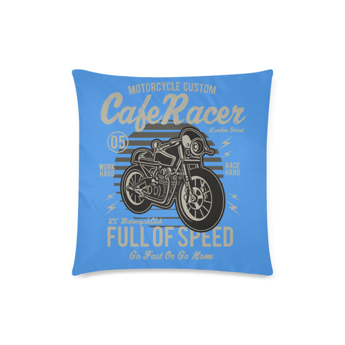 Cafe Racer Blue Custom Zippered Pillow Case 18"x18"(Twin Sides)