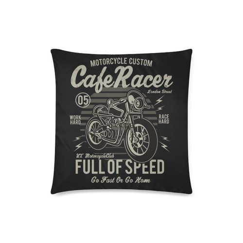 Cafe Racer Black Custom Zippered Pillow Case 18"x18"(Twin Sides)