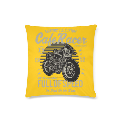 Cafe Racer Yellow Custom Zippered Pillow Case 16"x16"(Twin Sides)