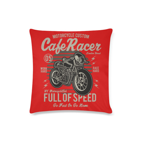 Cafe Racer Red Custom Zippered Pillow Case 16"x16"(Twin Sides)