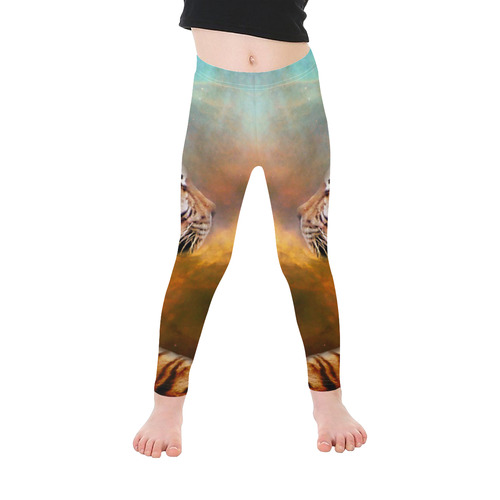 Tiger and Nebula Kid's Ankle Length Leggings (Model L06)