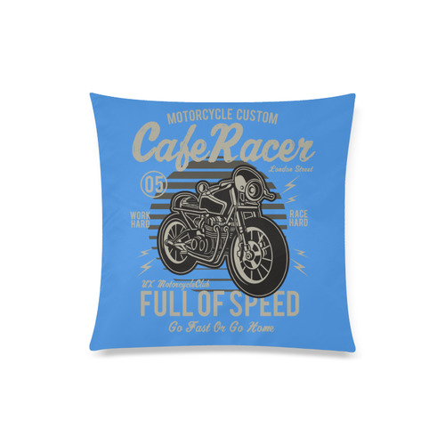 Cafe Racer Blue Custom Zippered Pillow Case 20"x20"(Twin Sides)