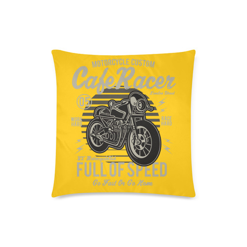 Cafe Racer Yellow Custom Zippered Pillow Case 18"x18"(Twin Sides)