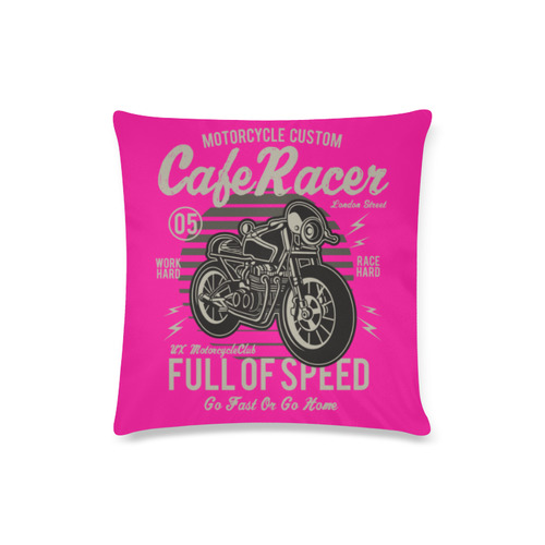 Cafe Racer Pink Custom Zippered Pillow Case 16"x16"(Twin Sides)