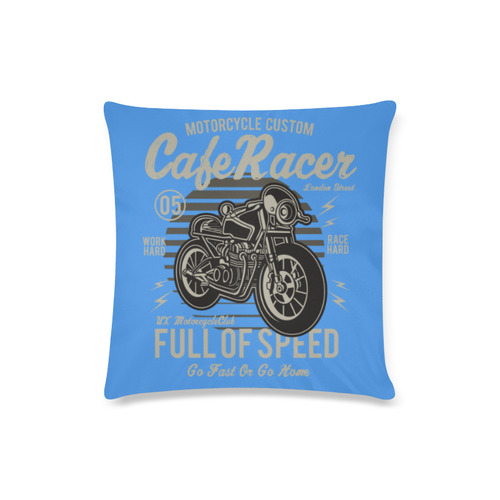 Cafe Racer Blue Custom Zippered Pillow Case 16"x16"(Twin Sides)