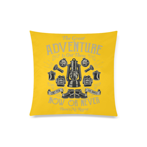 The Great Adventure Yellow Custom Zippered Pillow Case 20"x20"(Twin Sides)