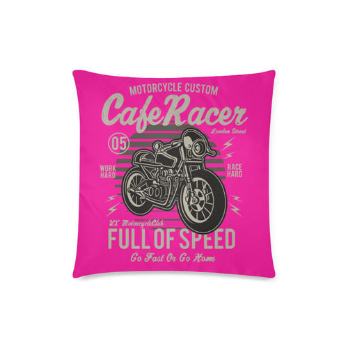 Cafe Racer Pink Custom Zippered Pillow Case 18"x18"(Twin Sides)