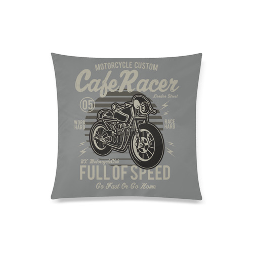 Cafe Racer Grey Custom Zippered Pillow Case 20"x20"(Twin Sides)