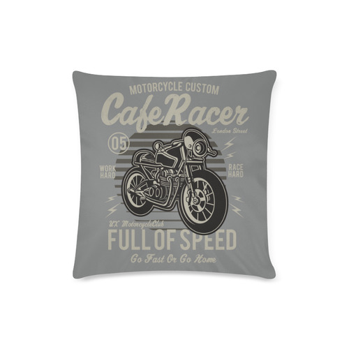 Cafe Racer Grey Custom Zippered Pillow Case 16"x16"(Twin Sides)