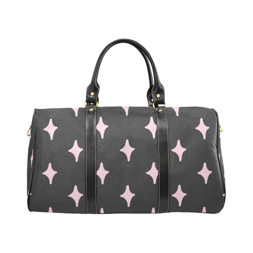 Pink Diamonds on Black New Waterproof Travel Bag/Small (Model 1639)