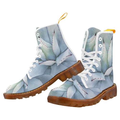 Succulent  Blue Green Nature Vector Art Martin Boots For Women Model 1203H