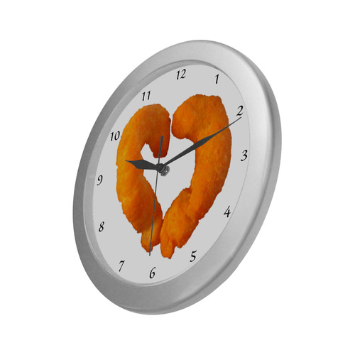 I heart cheese puffs clock Silver Color Wall Clock