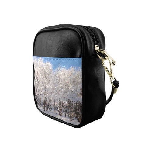 Trees in Snow Winter Geometric Landscape Sling Bag (Model 1627)