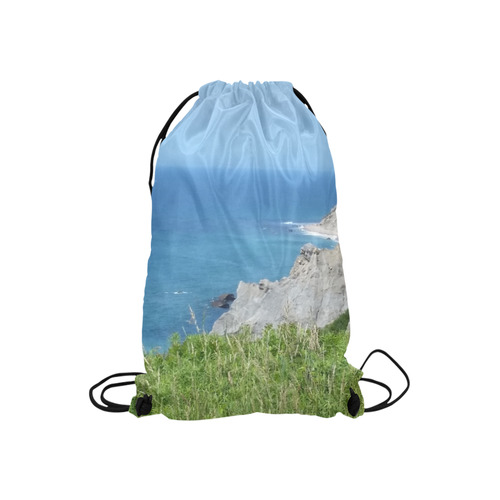 Block Island Bluffs - Block Island, Rhode Island Small Drawstring Bag Model 1604 (Twin Sides) 11"(W) * 17.7"(H)