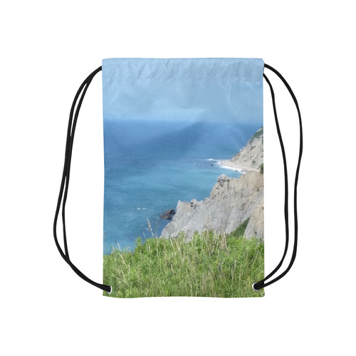 Block Island Bluffs - Block Island, Rhode Island Small Drawstring Bag Model 1604 (Twin Sides) 11"(W) * 17.7"(H)