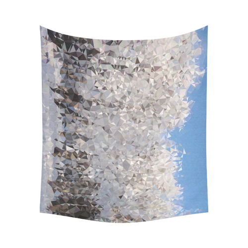 Trees in Snow Winter Geometric Landscape Cotton Linen Wall Tapestry 60"x 51"