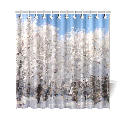 Trees in Snow Winter Geometric Landscape Shower Curtain 69"x70"