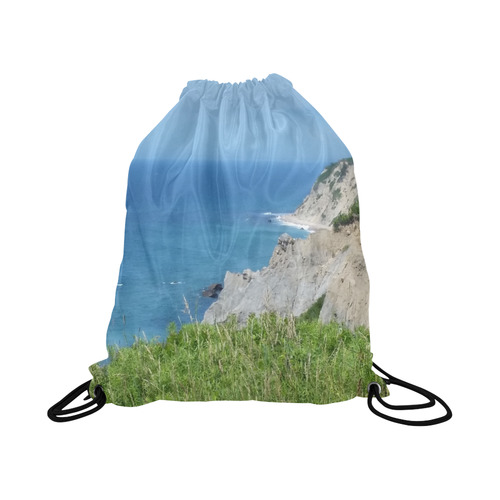 Block Island Bluffs - Block Island, Rhode Island Large Drawstring Bag Model 1604 (Twin Sides)  16.5"(W) * 19.3"(H)