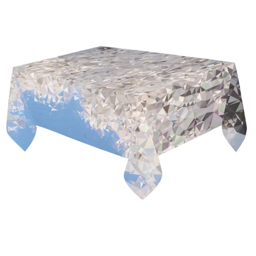 Trees in Snow Winter Geometric Landscape Cotton Linen Tablecloth 60"x 84"