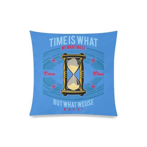 Time Modern Blue Custom Zippered Pillow Case 20"x20"(Twin Sides)