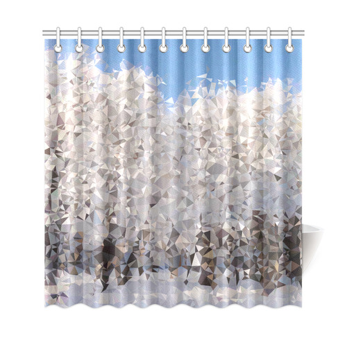 Trees in Snow Winter Geometric Landscape Shower Curtain 69"x72"