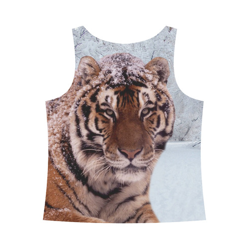 Tiger and Snow All Over Print Tank Top for Women (Model T43)