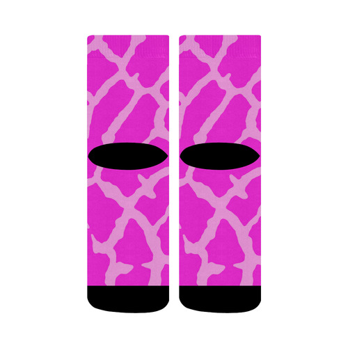 Pink Giraffe Print Crew Socks