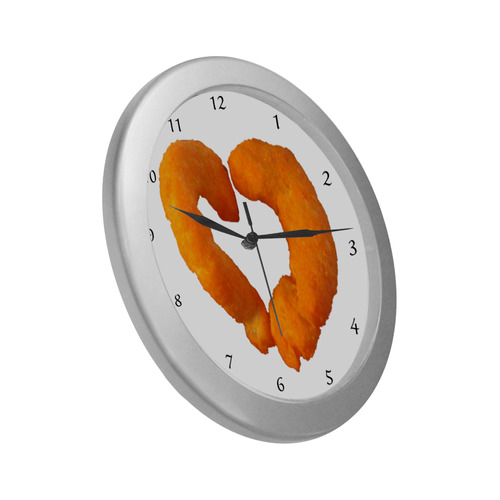 I heart cheese puffs clock Silver Color Wall Clock