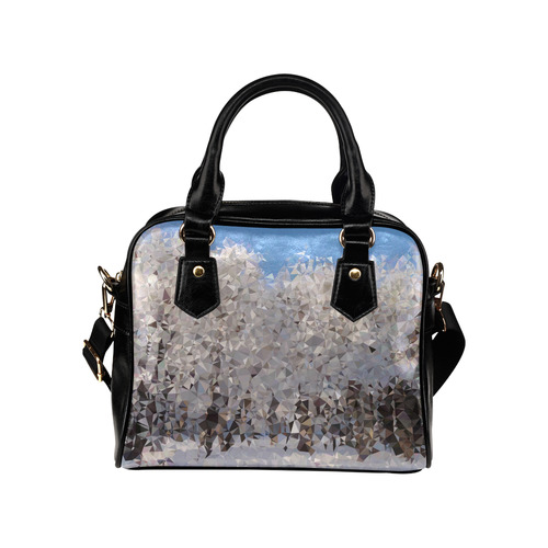 Trees in Snow Winter Geometric Landscape Shoulder Handbag (Model 1634)