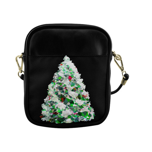 Christmas Tree Low Poly Geometric Triangles Sling Bag (Model 1627)