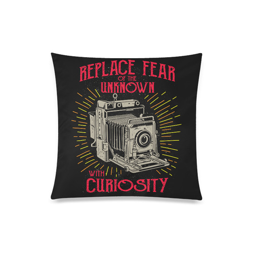 Replace Fear Modern Black Custom Zippered Pillow Case 20"x20"(Twin Sides)